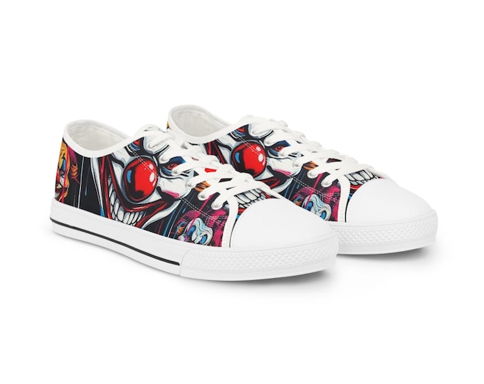 Scary Grinning Clown Sneakers | Low Top Sneakers