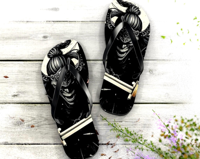 Creepy Clown Skull Flip Flops | Gothic Horror Summer Sandals