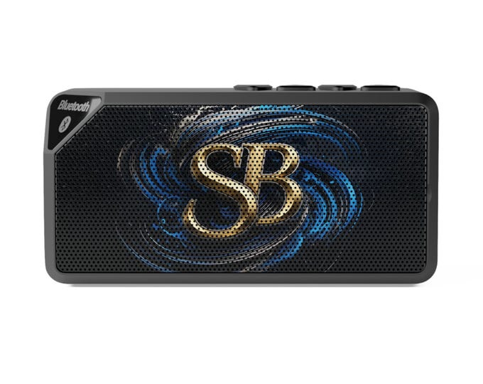 Gold SpinBlade Monogram Bluetooth Speaker | Portable Wireless Speaker