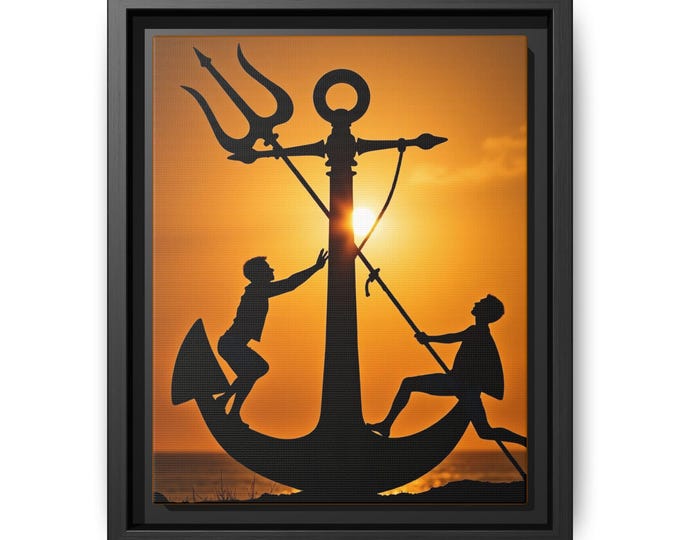 Anchor Sunset Silhouette Matte Canvas