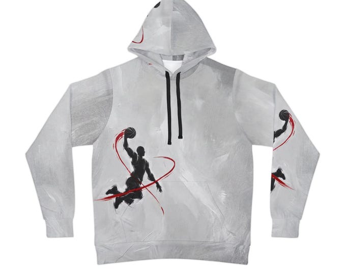 Basketball Dunk Silhouette Hoodie | All-Over Print Athletic Hoodie