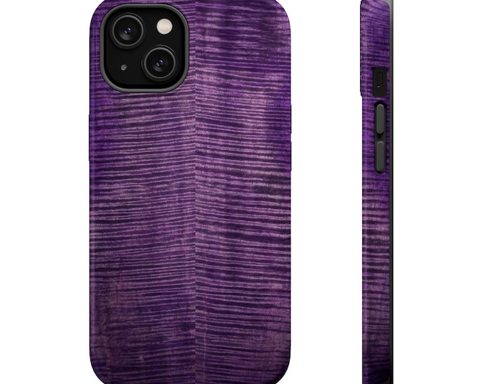 Flamed Maple Purple Woodgrain Phone Case | Magnetic Impact-Resistant Case