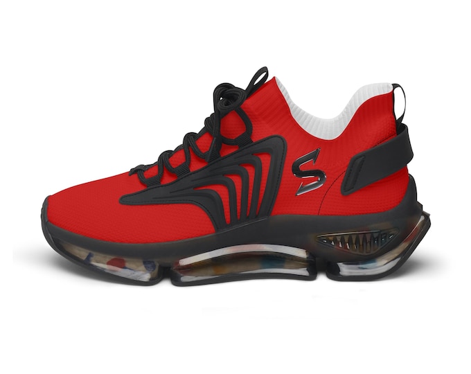 Red Athletic Mesh Sneakers | Womens Running Shoes