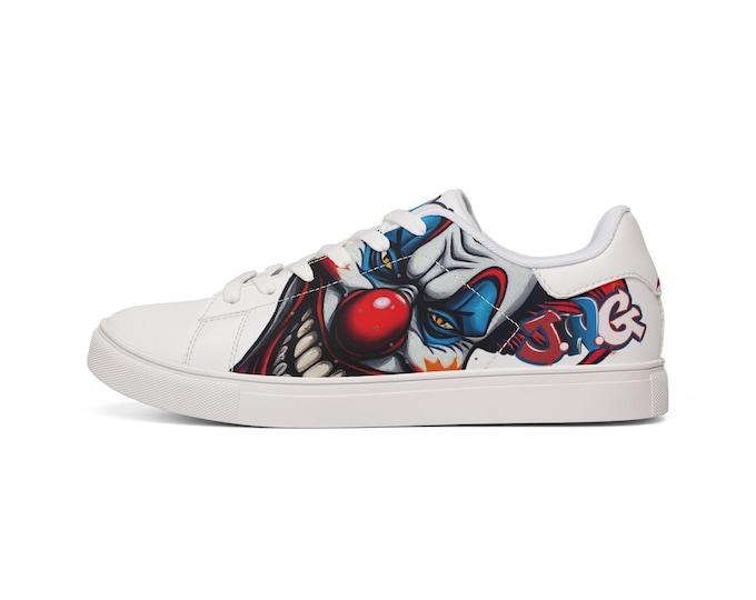 Clown JWG Graffiti Shoes | Mens Leather Low-Top Sneakers