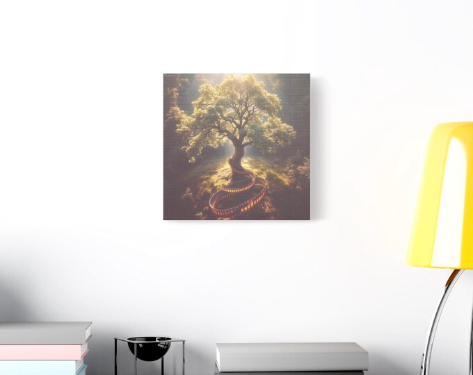 Enchanted Tree with Film Reel Spiral Canvas