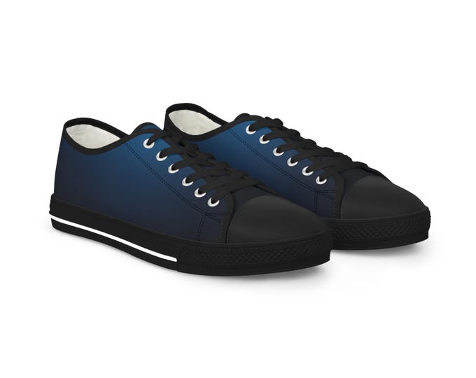Blue Fade Low Top Sneakers |Mens Casual Canvas Shoes, Lace-Up Trainers