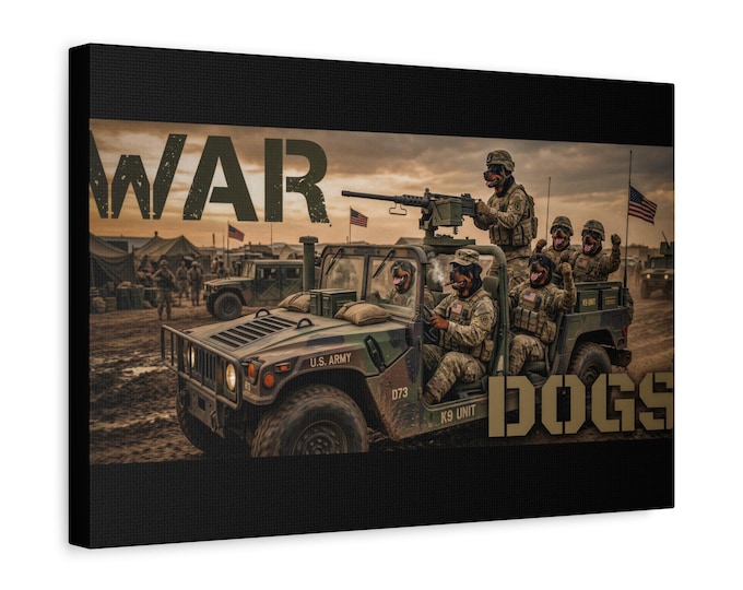 War Dogs Military Jeep Canvas