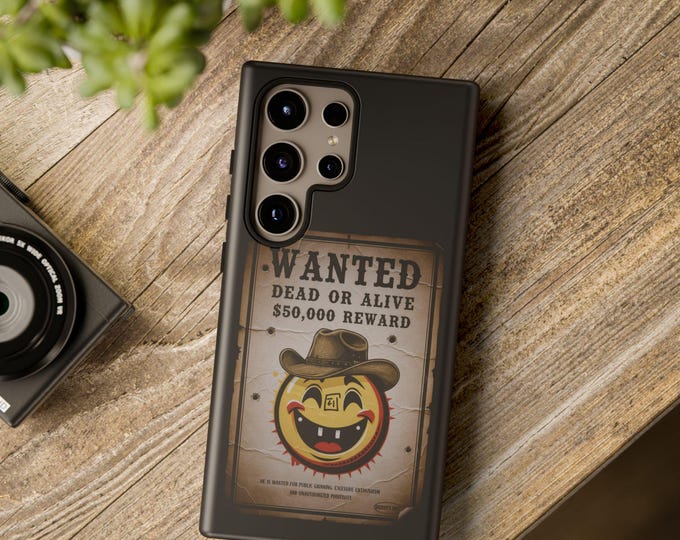 Wanted Poster Smiley Cowboy Phone Case | Western Vintage Outlaw Design