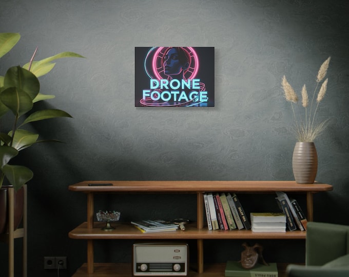 Neon Portrait "DRONE FOOTAGE" Canvas