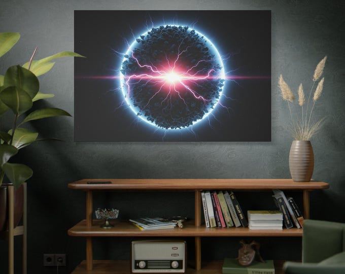Neon Electric Orb Matte Canvas
