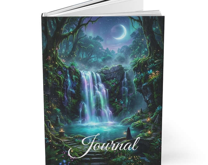 Moonlit Waterfall Fantasy Journal | Hardcover Matte