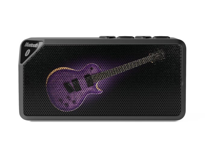Purple Electric Guitar Bluetooth Speaker | Music Gadget
