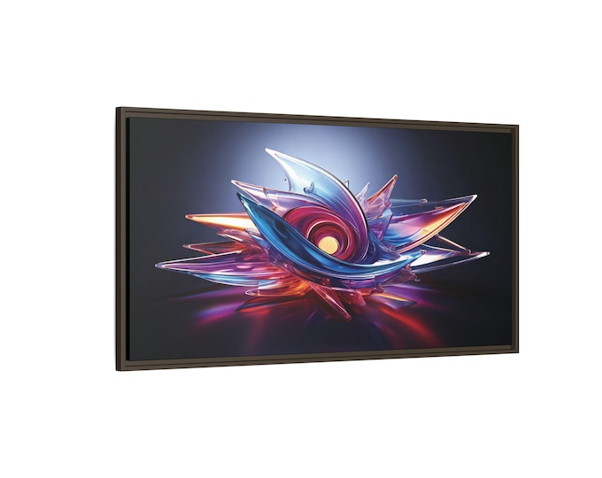 Abstract Multicolor Orbital Bloom Matte Canvas Framed | Modern Wall Art