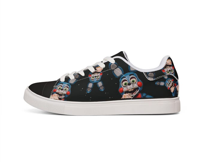 Blue Animatronic Face Sneakers | Low-Top Leather Sneakers