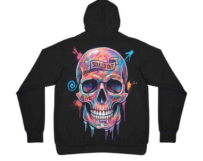 Colorful Graffiti Skull Hoodie | Souled Out Back Print