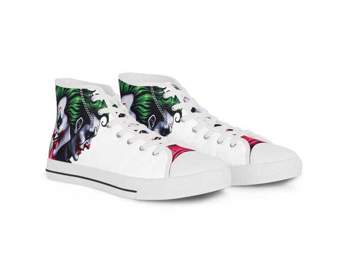 Joker Clown Face High Top Sneakers | Comic Clown Artwork, Streetwear