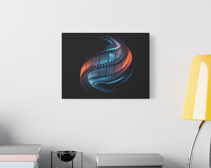 Retro Film Reel Artwork Canvas | Matte Stretched Wall Art