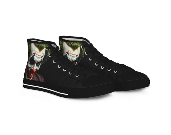 Creepy Clown Face High Top Sneakers | Horror Joker Style