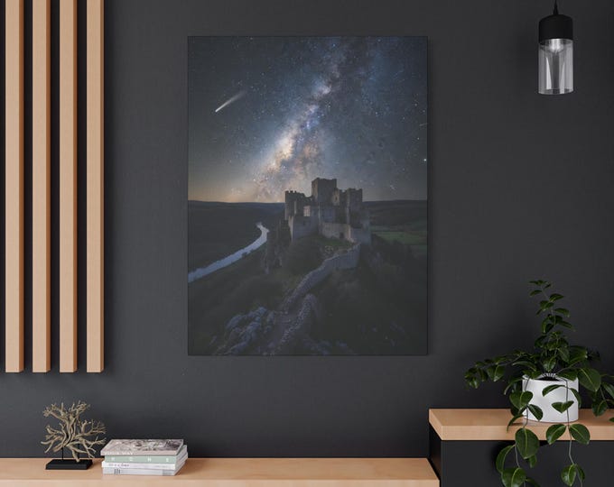 Milky Way Castle Night Sky Matte Canvas