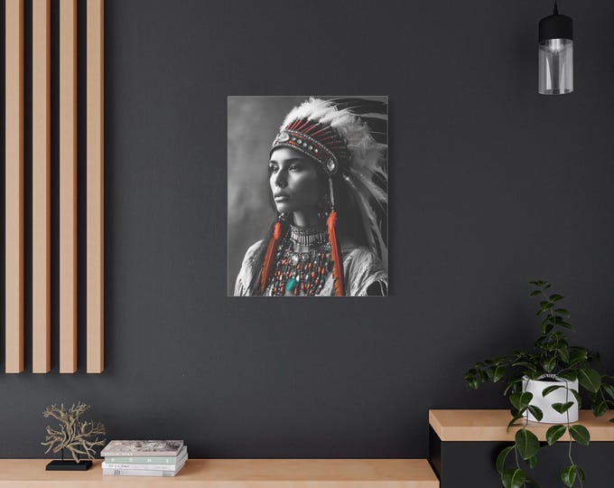 Native American Headdress Matte Canvas