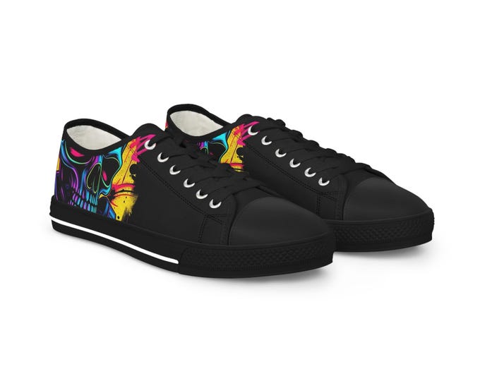 Neon Skull Sneakers | Low Top Shoes, Streetwear Art