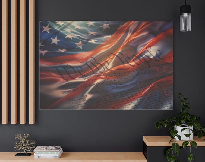 We the People Flag Canvas | Matte Stretched Canvas Wall Art