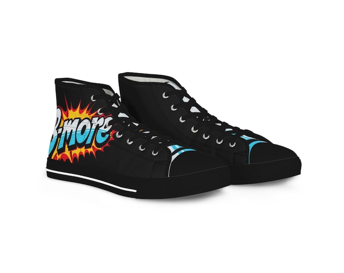 B'more Graphic High Top Sneakers | Retro Comic Flame Design