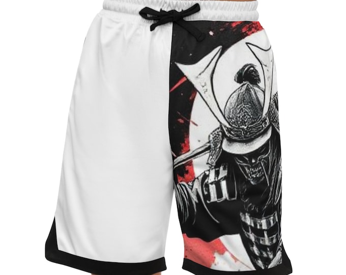 Samurai Warrior Graphic Basketball Shorts | AOP Printed Athletic Shorts