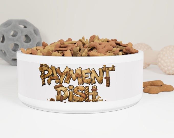 Payment Dish Pet Bowl | Funny Paw Print Food Water Bowl