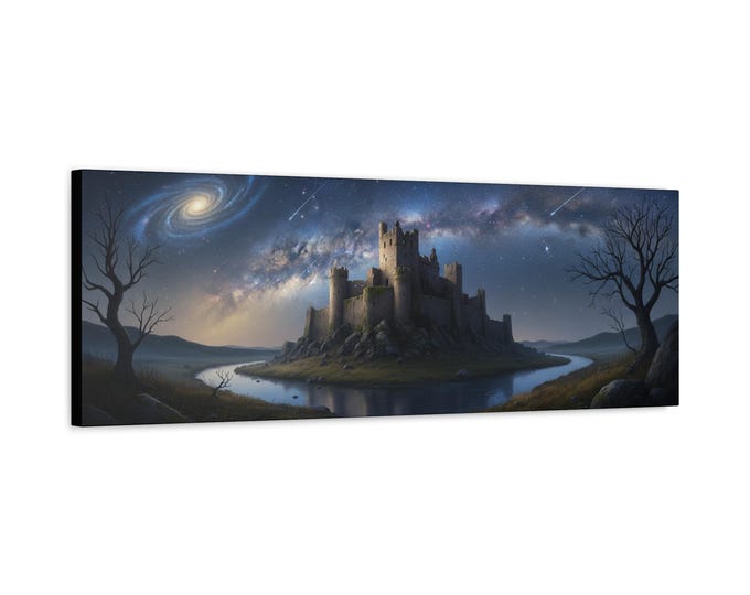 Moonlit Castle Matte Canvas | Stretched Wall Art