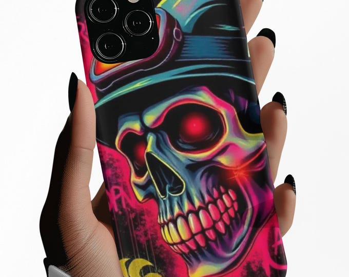 Glowing Red Soldier Skull with Hat phone case | Tough Cases
