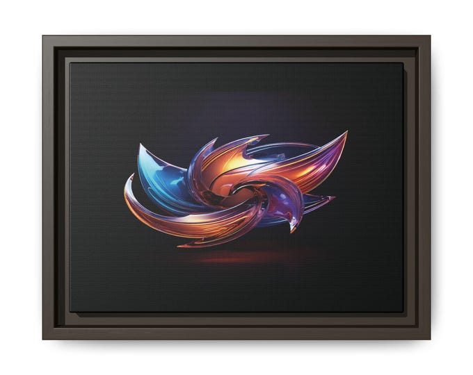 Abstract Colorful Swirl Matte Canvas Framed | Modern Wall Art