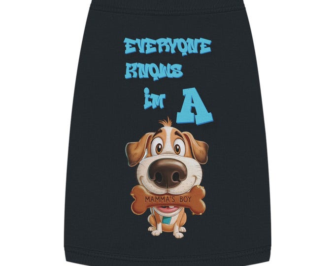 Mammas Boy Dog Tank Top | "Momma's Boy" Bone Graphic