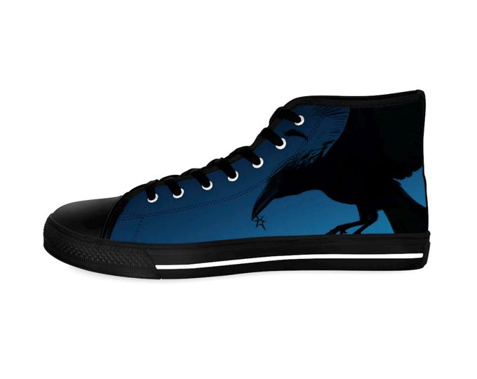 Blue Gradient Silhouette High Top Sneakers | Men's Canvas Shoes