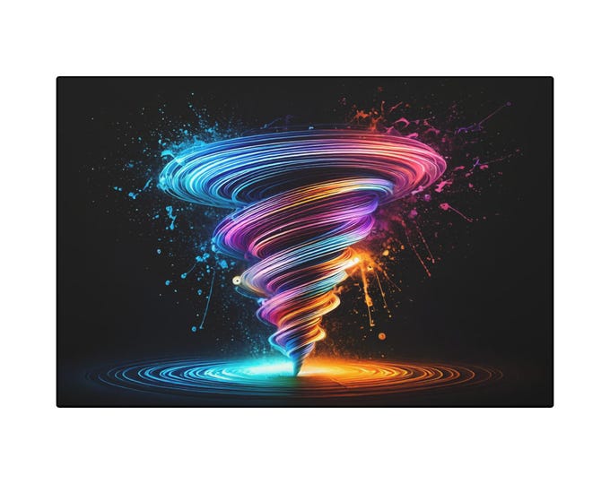 Neon Tornado Canvas Art Wraps