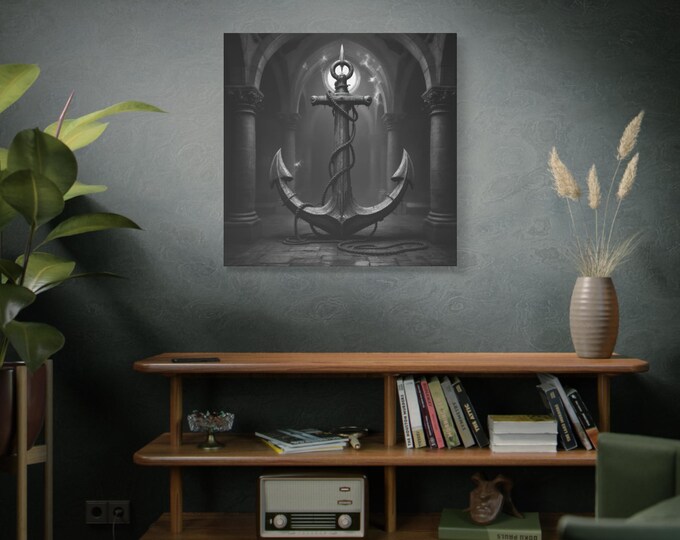 Anchor Shrine Canvas | Matte Stretched Wall Art, Gothic Nautical Decor