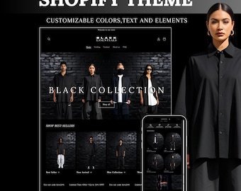 Black Shopify Theme: Boutique Clothing Website Template