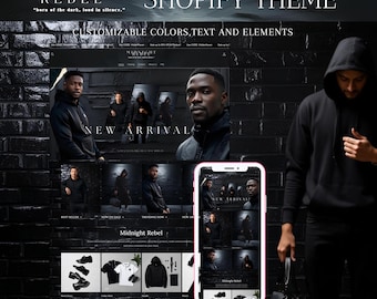 Black Fashion Boutique Shopify Theme: Men Boutique Website Template