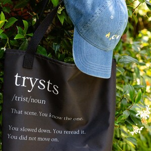 Tropes & Trysts Book Tote Bag, Romantasy Reader Gift, Bookish Tote Bag, Enemies to Lovers, Bookish Gifts, Reader Gifts, Book Bag