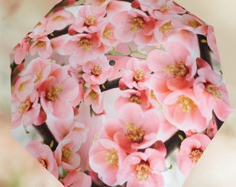 Parapluie rose fleurs de cerisier - Parapluie compact pliable à fleurs éclatantes pour les amoureux de la nature