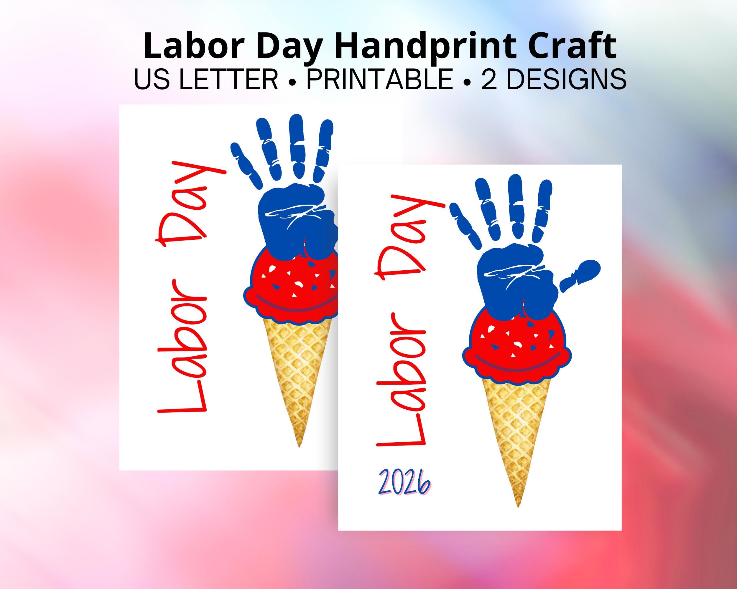 37 Easy & Fun Labor Day Crafts for Kids of All Ages 19 Labor Day Handprint Art, Labor Day Activity, Handprint Art,…