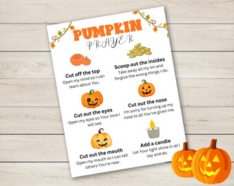 Pumpkin Carving Christian Halloween Activity, Pumpkin Prayer Carving Activity, Christian Halloween Activity for Kids