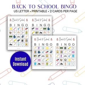 Back to School Bingo, School Bingo Game, First Day of School Activity, Classroom Bingo Game, Back to School Activity, Classroom Activity