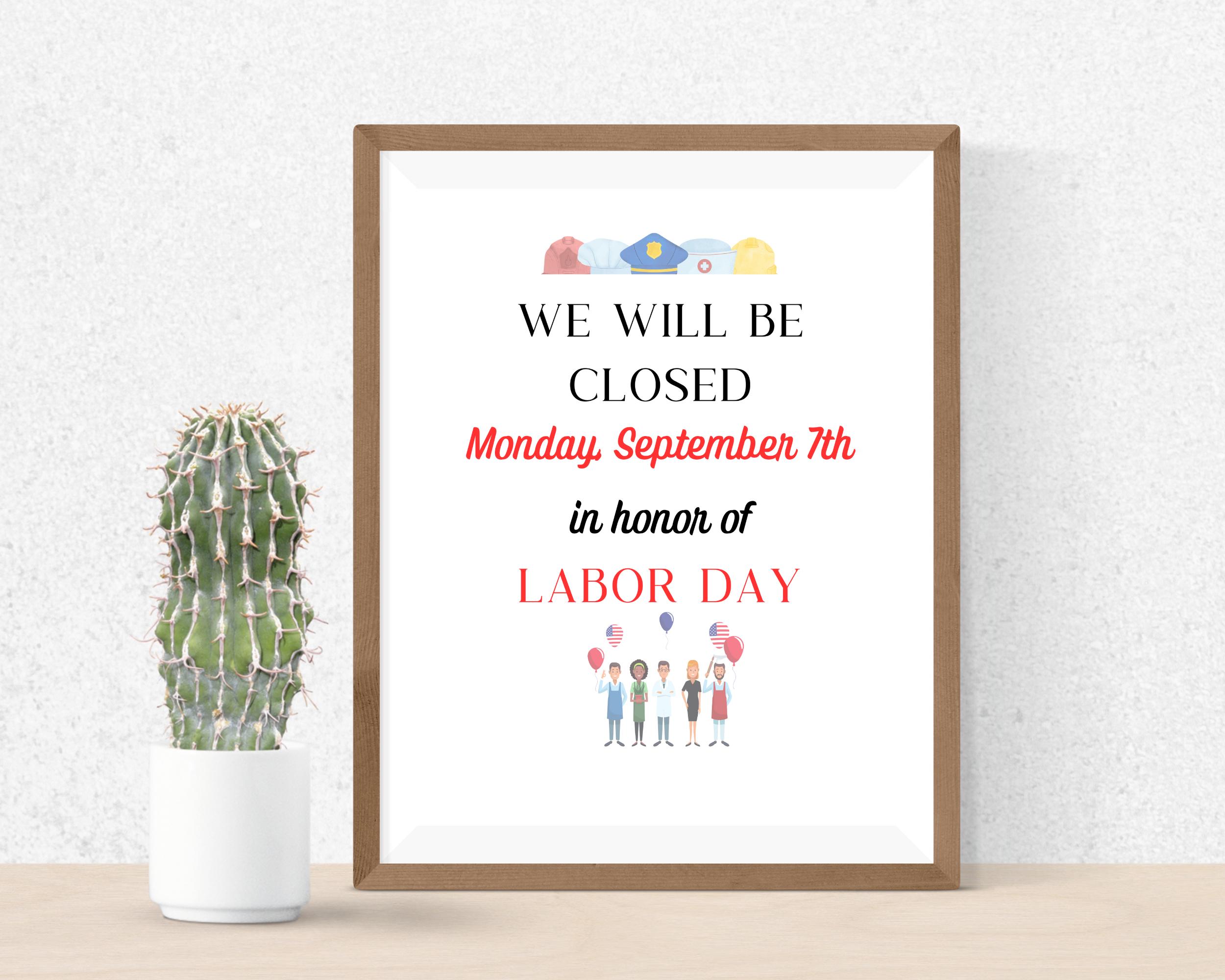 Labor Day Printable Closed Sign 2026, Labor Day Printable Closed Sign ...