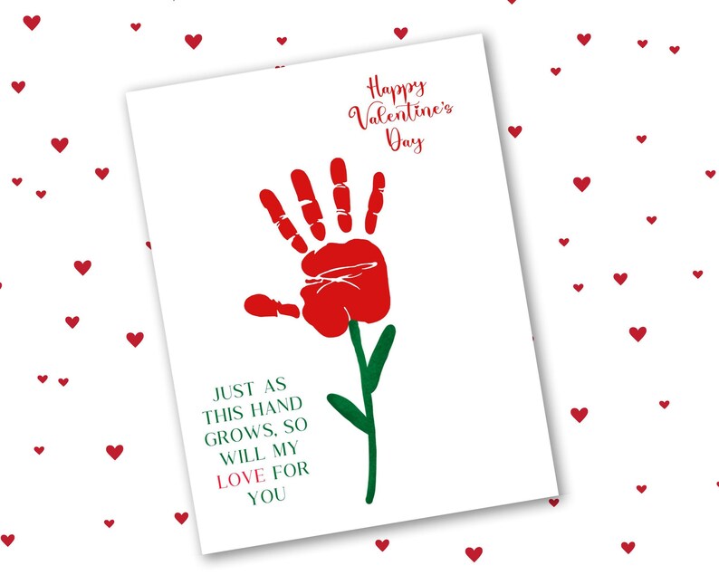 Valentine's Day Handprint Craft, Handprint Keepsake, Daycare Activity ...