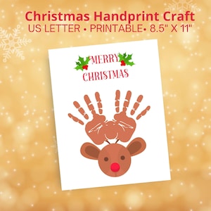 Christmas Handprint Craft, Handprint Keepsake, Daycare Activity, Preschool Activity, Christmas Printable Craft, Grandma Gift, Handprint Art