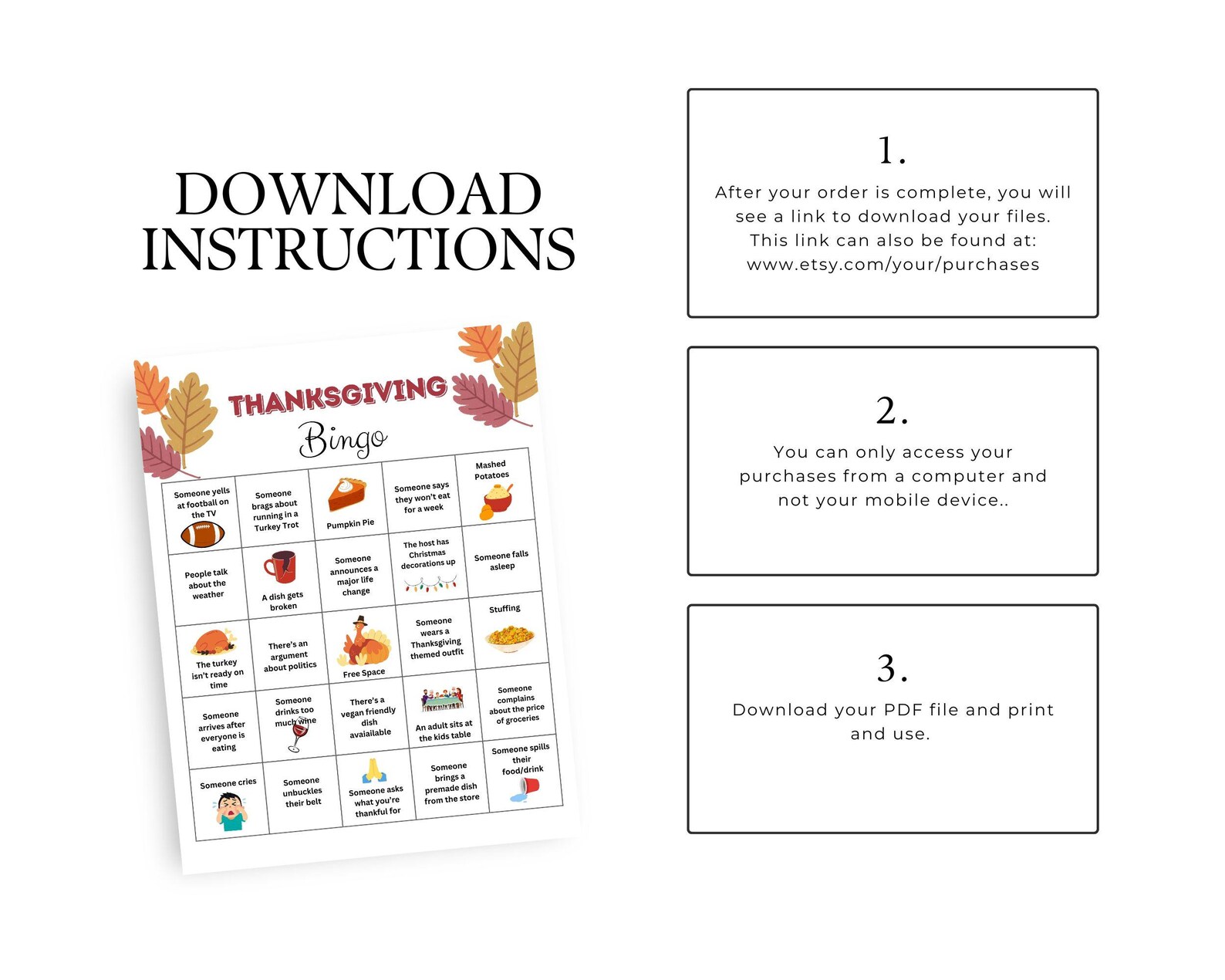 Shoebox Funny Thanksgiving Cards, Thanksgiving Bingo (6 Cards with Envelopes)