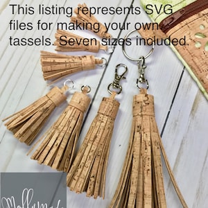 SVG files for cutting Cork Fabric Tassels 7 sizes included zipper pulls digital download MollyMade image 1