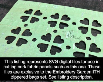 SVG files - SET 2 Heart Motif - 22 digital files for cutting front panels for the Embroidery Garden ITH Zippered Bags Set - MollyMade