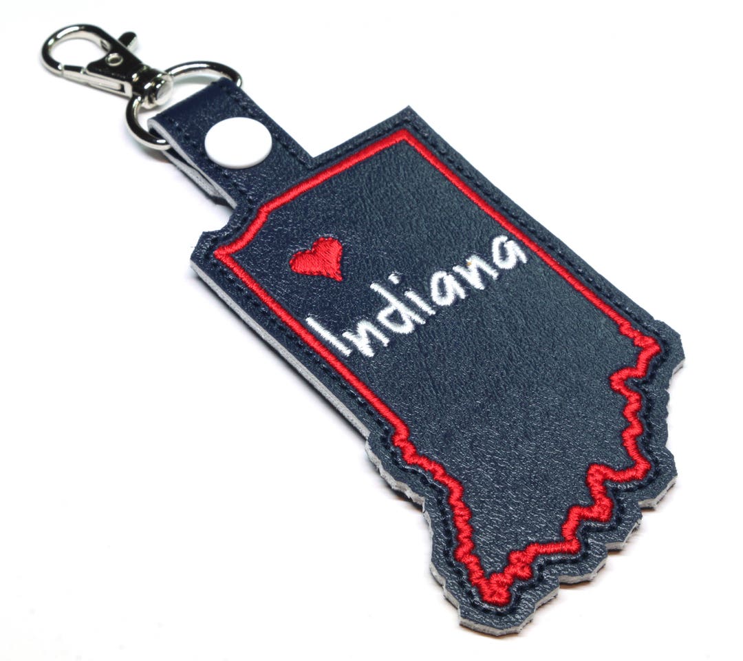 Indiana State Snap Tab - DIGITAL DOWNLOAD - in the Hoop Embroidery ...